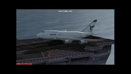 Flight Simulator - 747 Lands On Deck Of Aircraft Carrier