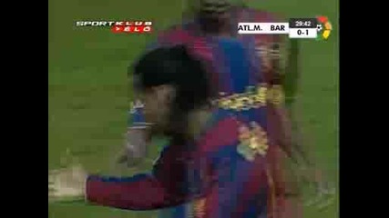 Atletico M 0 - 1 Barcelona Ronaldinho
