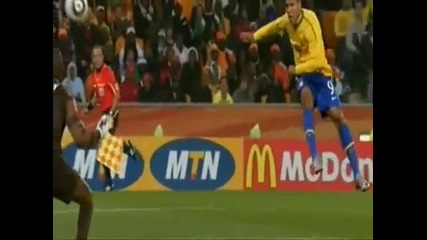 Luis Fabiano Goal - Brazil - Ivory Coast (1 - 0) 