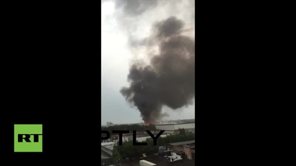 Дали този голям пожар в Москва е причинен от светкавица?