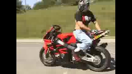 motorcycle on one wheel