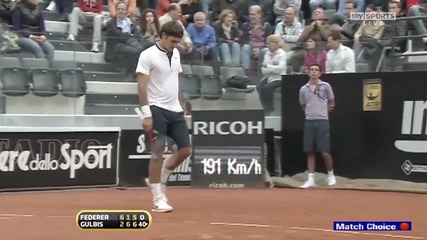 [hd] Federer vs Gulbis. 2010 Rome Masters Round 2