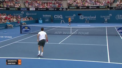 Grigor Dimitrov vs Marcos Baghdatis (highlights) Brisbane 2013