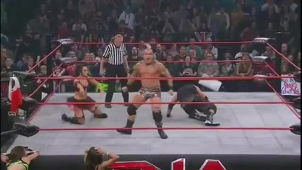 Wheelbarrow into Leg Drop - Ink Inc.