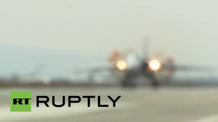 Syria: Sukhoi Su-34 & Su-24M take off and land in "anti-terror" operation