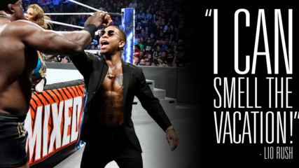 Lio Rush is heard celebrating prematurely during the WWE MMC Playoffs
