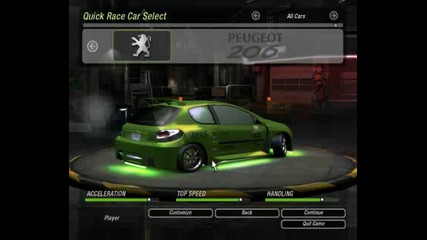 Nfs underground2 Peugeot 206 tuning