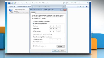 Windows® 7: How to change Tcp/ip settings