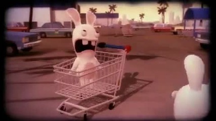 Rabbids discovering a mysterious object 