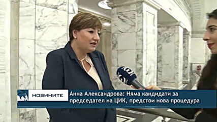 Анна Александрова: Няма кандидати за председател на ЦИК, предстои нова процедура
