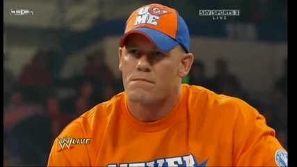 Cena предизвиква Sheamus във мач със маси. | Raw 28/12/09 |
