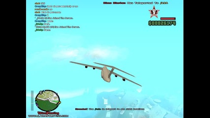Gta San Andreas Multiplayer каране на много голям самолет