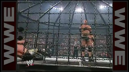 Goldberg spears Chris Jericho into a pod: Summerslam 2003