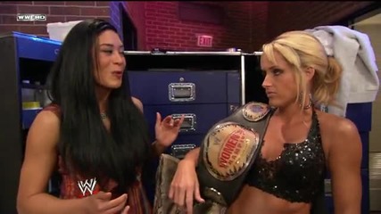 Melina and Michelle Mccool backstage