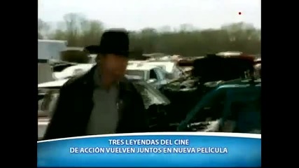 Звездите Жан - Клод Ван Дам и Чък Норис с роли в екшън филма Непобедимите 2 (2012)