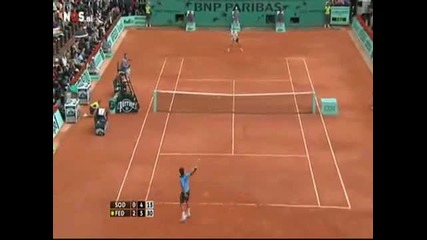 Roland Garros 2009 : Федерер - Сьодерлинг | последен гейм