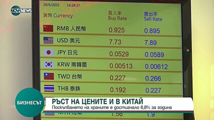 Почти 9% поскъпване на основните храни в Китай за година