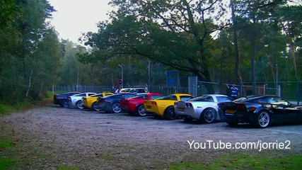 7x Corvette C6 Z06 lovely sounds! 1080p Hd