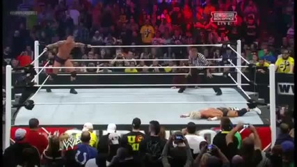 Dolph Ziggler reverses Randy Orton's Punt Kick into Superkick