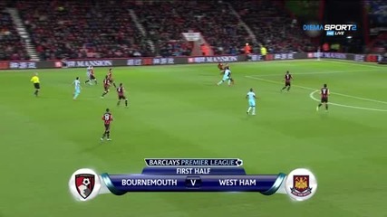Борнемут - Уест Хем Юнайтед 1:0 /първо полувреме/