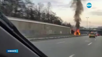 Кран се запали в София и предизвика задръстване