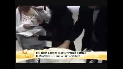 Dulce Maria y Pedro Damian llegando juntos a La (etv) 