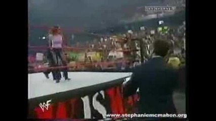 Raw19.03.2001stephanie,  Vince and Hhh прецакват Shane Mcmahon