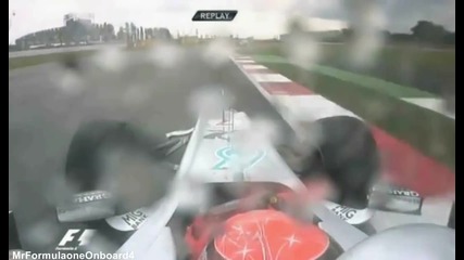 F1 Гран при на Великобритания 2011 - Schumacher блъска Kobayashi Hd