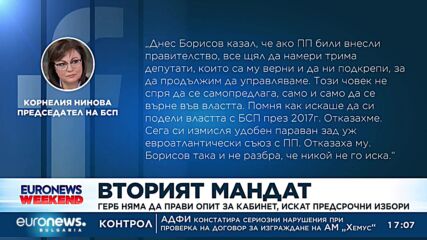 Вторият мандат: ГЕРБ няма да прави опит за кабинет, иска предсрочни избори