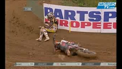 Mx2 A rider falls in Latvia 2009
