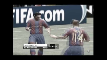 Fifa 08 Thierry Henry,milito and Ronaldinho Играят Кючек !