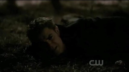 Damon carries Elena’s body away from the ritual