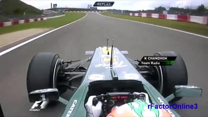 F1 Гран при на Германия 2011 - Chandhok си губи страничното огледало на петъчните тренировки Onboard