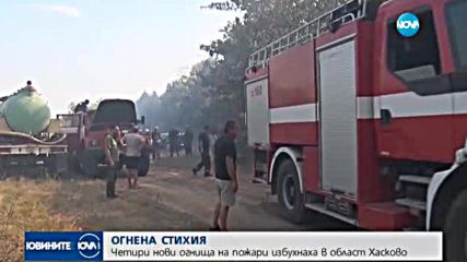 Четири нови огнища на пожари избухнаха в област Хасково