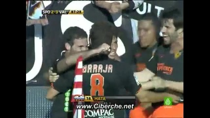 Sporting de Gijon - Valencia Cf 2 - 3 de Juan Mata