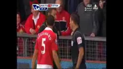 Kуриозно попадение на Нани ! Manchester United 2 - 0 Tottenham 30.10.2010 
