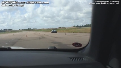 Koenigsegg Ccx cruising filmed from Bmw M3 Convertible Dkg Dct