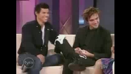 Robert Pattinson & Taylor Lautner interview on Tyra (part 1)
