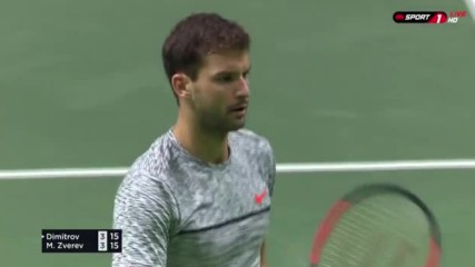 Чудесен диагонален форхенд на Гришо срещу Зверев