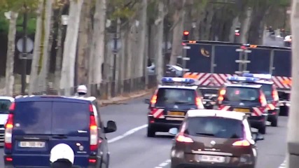 Police Motorcade Escort Banque de France Scania Trucks Cotep Gendarmes Bmw Motorcycles