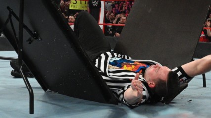 Kevin Owens smashes a WWE referee through a table: Raw, Feb. 24, 2020