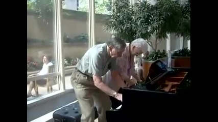Elderly Couple of 62 Years plays piano 