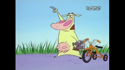 cow and chicken - 123 - lawnmower chicken