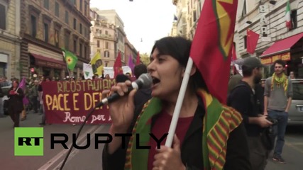 Italy: Hundreds march through Rome at pro-Kurdistan rally