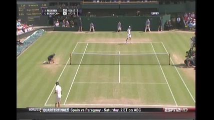 30.6.2010 Рoджър Федерер отпада на 1/4 финала на Уимбълдън срещу Томаш Бердих