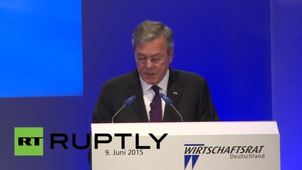 Germany: Jeb Bush touts TTIP's credentials at Wirtschaftstag 2015 in Berlin