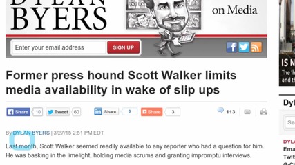 Scott Walker Limits Availability for Media