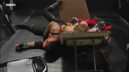 Edge - Diving Splash off the Announcer Table to another Table