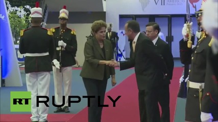 Panama: Dilma Rousseff arrives at Summit of the Americas