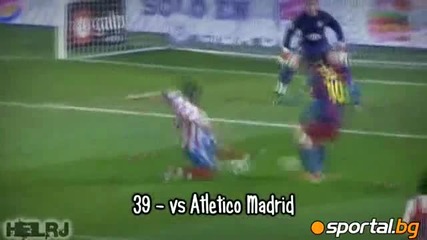 Vsichki 53 gola na Lionel Mesi za sezon 2010-2011 s ekipa na Barsa